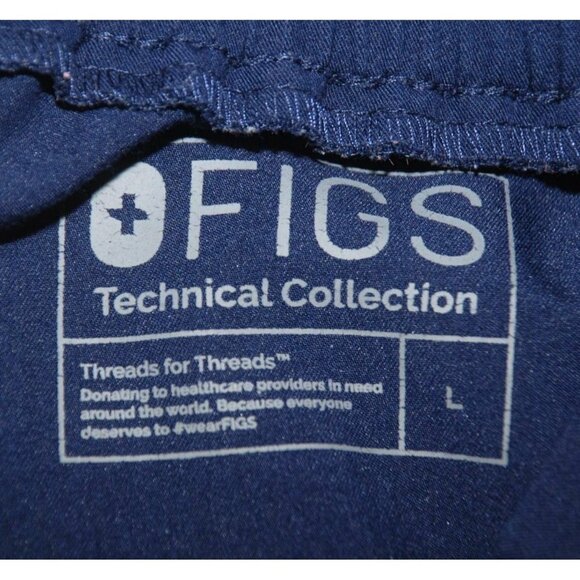 FIGS Ladies Yola Blue Skinny Scrub Pants Size L 11 Pockets Split Ankle Nursing - Picture 10 of 12